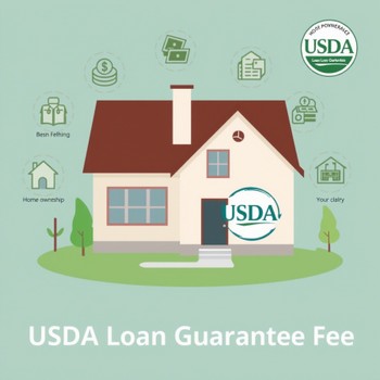 Graphic illustrating the USDA loan guarantee fee structure and its impact on homebuyers.